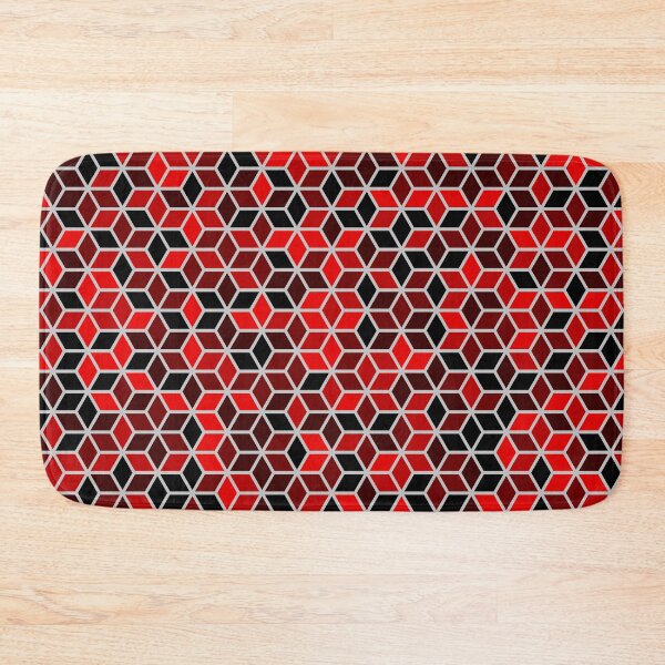 Item preview, Abstract geometric cubic black red white pattern designed and sold by urban-color.