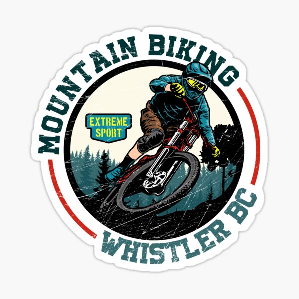 Item preview, Vintage Retro Whistler City British Columbia Canada mountain biking designed and sold by Munchy Codex.