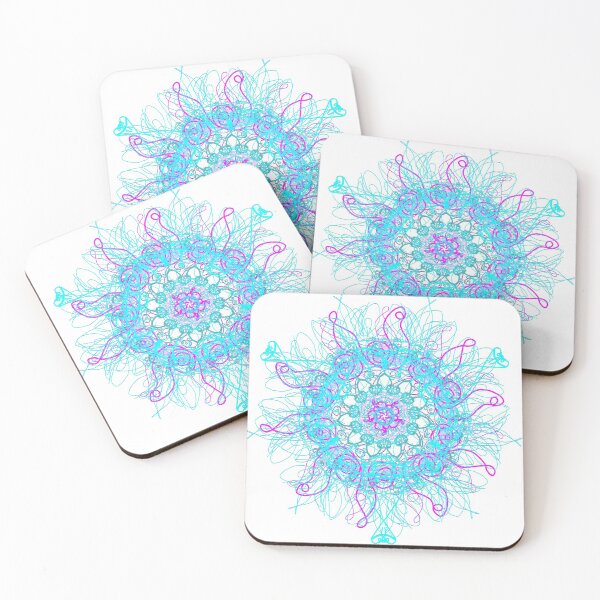 Item preview, ֎ STARFISH ֍ Scribbles ~*Hairy Blue*~ Ocean Sea Marine Fish Creature ~ Mandala Medallion Kaleidoscope Sacred Geometry designed and sold by Spinning Plates 360.