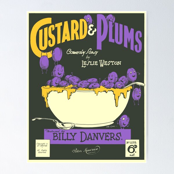 Item preview, CUSTARD AND PLUMS (vintage illustration) designed and sold by ART INSPIRED BY MUSIC.