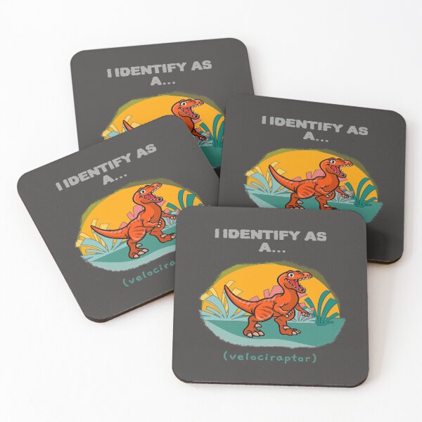 Item preview, I Identify As a Velociraptor Funny Dinosaur T-shirts Dinosaur Stickers designed and sold by LMcDs.