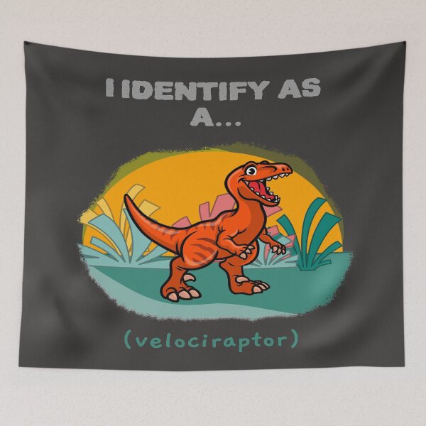 Item preview, I Identify As a Velociraptor Funny Dinosaur T-shirts Dinosaur Stickers designed and sold by LMcDs.