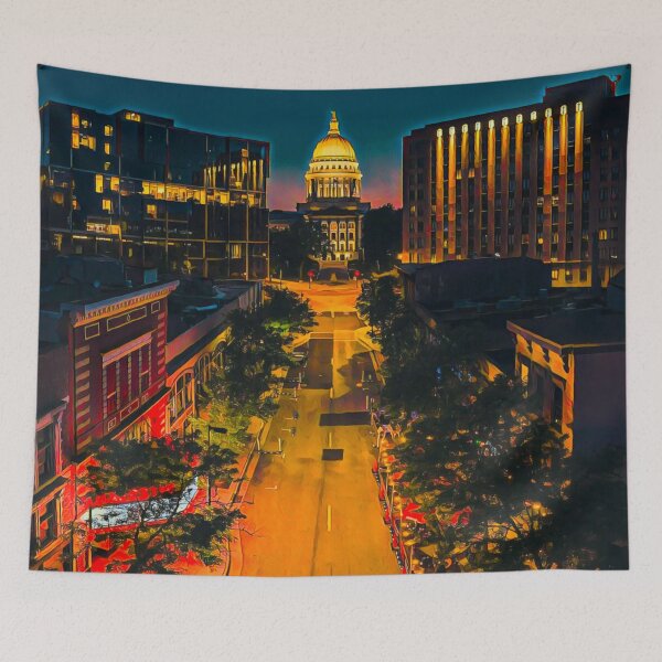Item preview, Madison Wisconsin by Night designed and sold by Sofia-Draws.