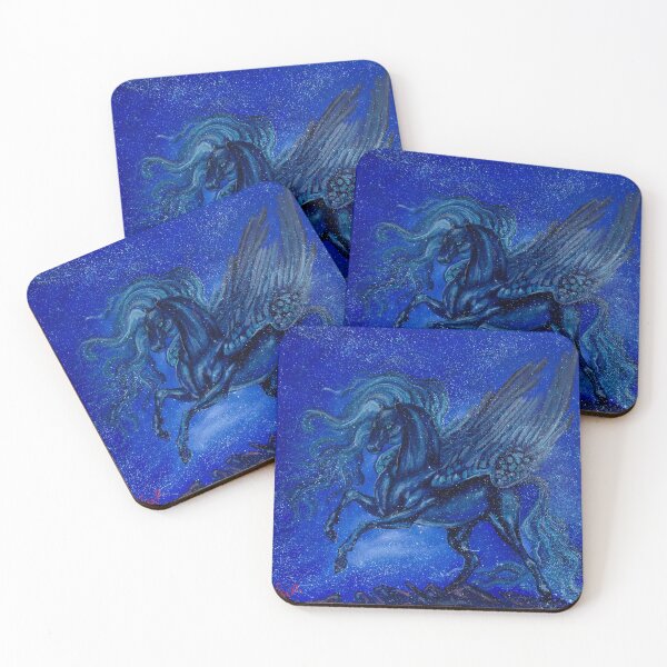 Item preview, Indigo Pegasus Mythical Animals Oi Painting Wall Art  designed and sold by NinoPonditerra.
