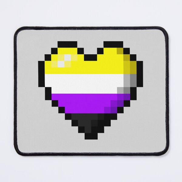 Item preview, PIXEL NON-BINARY HEART designed and sold by MysticPotato.