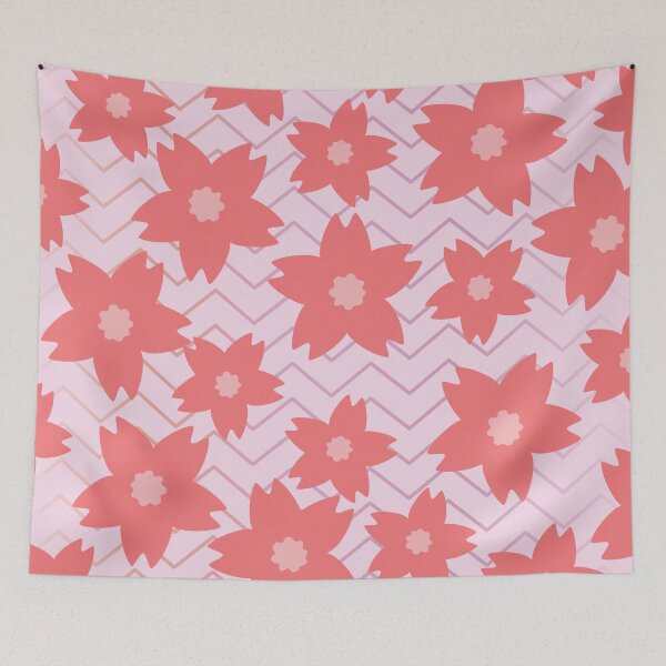 Item preview, Ziguezague Sakura Flowers Light Pattern designed and sold by kelnan.