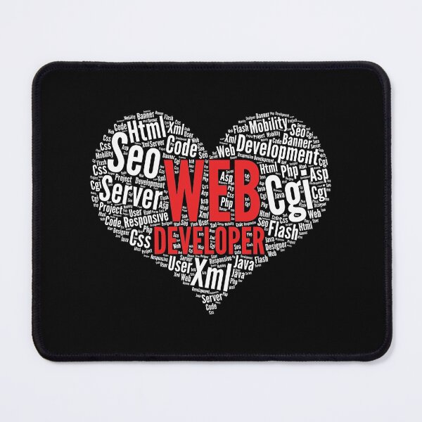 Item preview, Web developer Heart Shape Word Cloud Design graphic designed and sold by theodoros20.