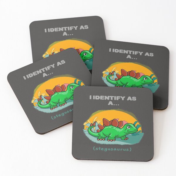Item preview, I Identify As a Stegosaurus Funny Dinosaur T-shirts Dinosaur Stickers designed and sold by LMcDs.
