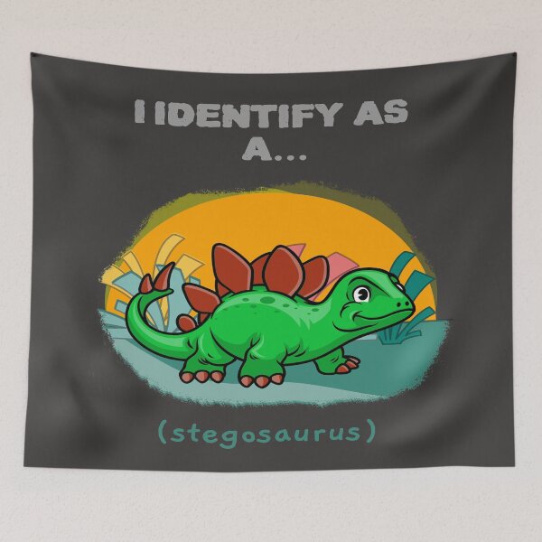 Item preview, I Identify As a Stegosaurus Funny Dinosaur T-shirts Dinosaur Stickers designed and sold by LMcDs.