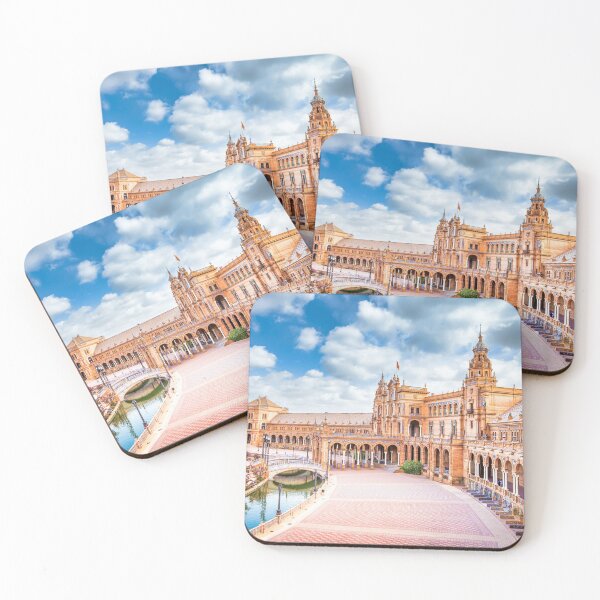 Item preview, Spain Square in Seville, Spain. A great example of Iberian Renaissance architecture during a summer day with blue sky designed and sold by Paolo Modena Photography    -   Fine Italian Art.