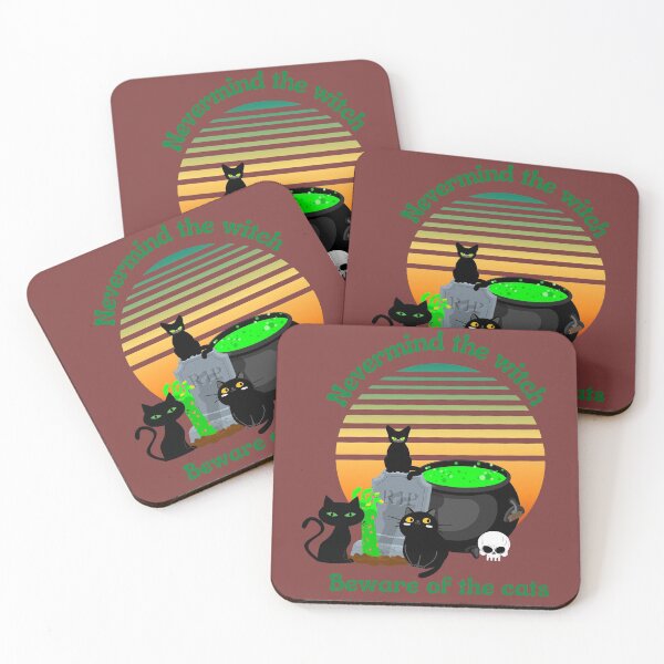 Item preview, Nevermind the witch beware of the cats funny catoween art designed and sold by Tshepomuza.
