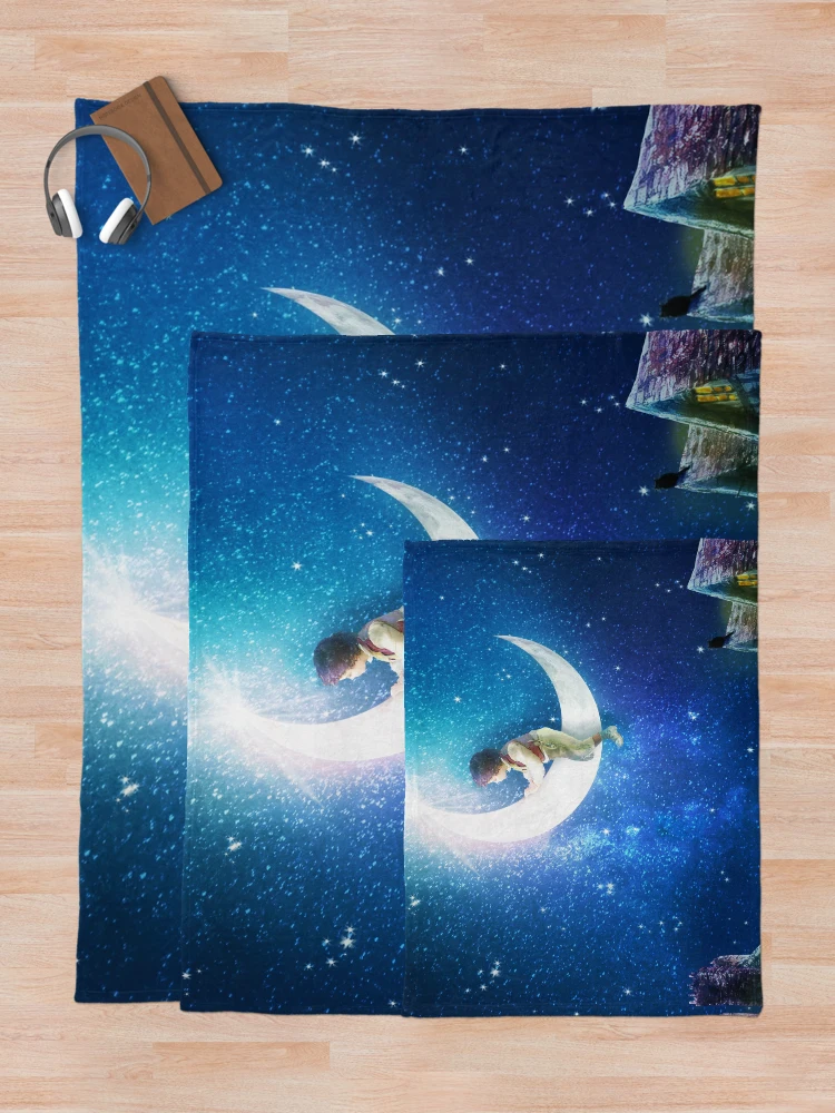 Thumbnail 5 of 6, Throw Blanket, Moon Rider designed and sold by DVerissimo.