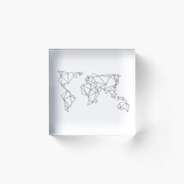 Geometric Map Acrylic Block