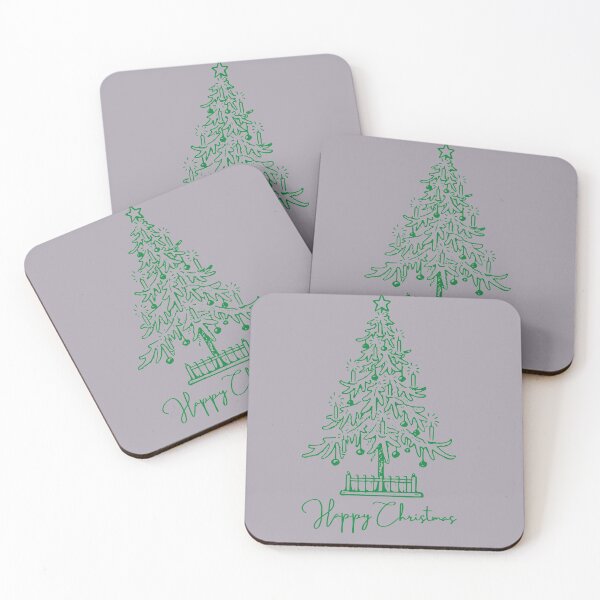 Item preview, Happy Christmas-Hand Drawn Painted Green Christmas tree Design designed and sold by Red-ElYoubi.