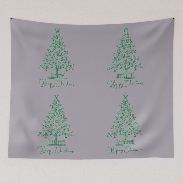 Item preview, Happy Christmas-Hand Drawn Painted Green Christmas tree Design designed and sold by Red-ElYoubi.
