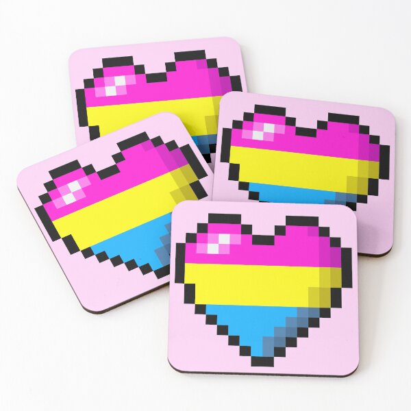 Item preview, PIXEL PANSEXUAL HEART designed and sold by MysticPotato.