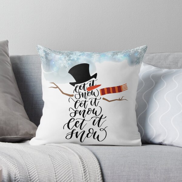 Let it snow Mr Snowman! (embelished) Throw Pillow