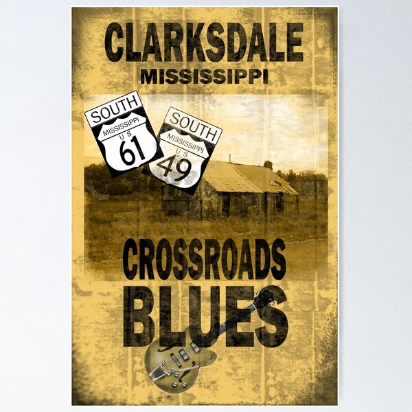 Crossroads Blues Juke Joint Folk Art Poster 