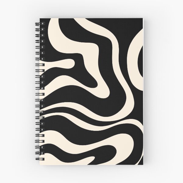 Item preview, Modern Liquid Swirl Abstract Pattern Square in Black and Almond Cream designed and sold by kierkegaard.