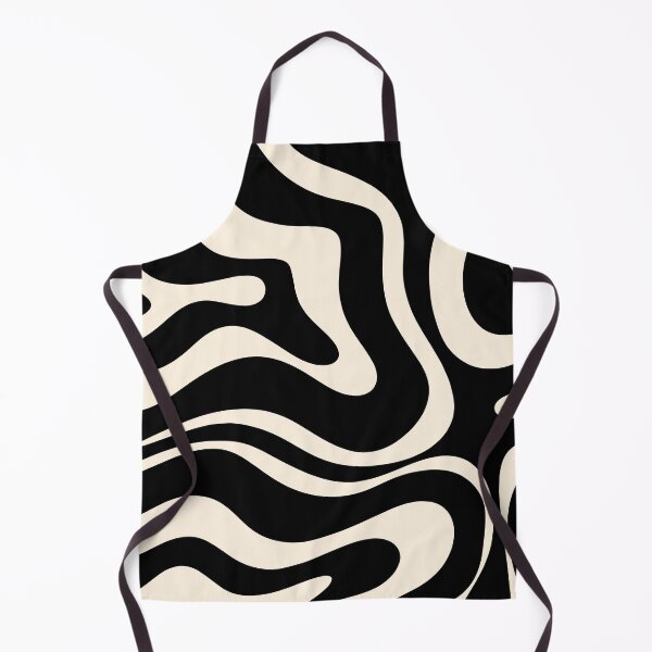 Item preview, Modern Liquid Swirl Abstract Pattern Square in Black and Almond Cream designed and sold by kierkegaard.