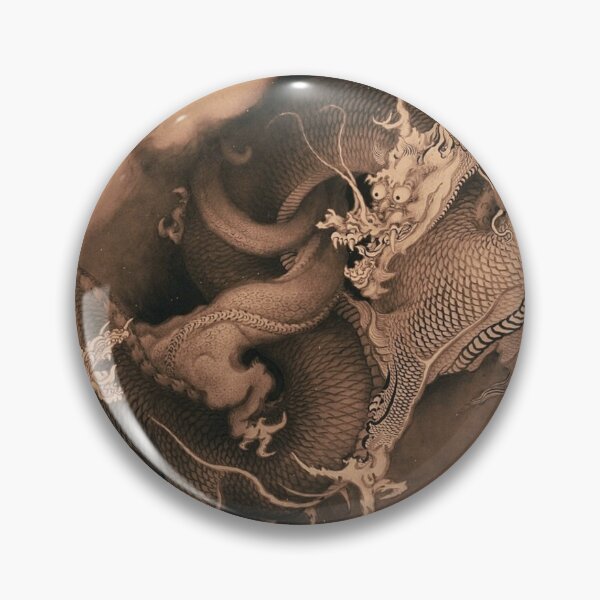 Item preview, Kanō Hōgai, Japanese - Two Dragons in Clouds designed and sold by bluAvocado.