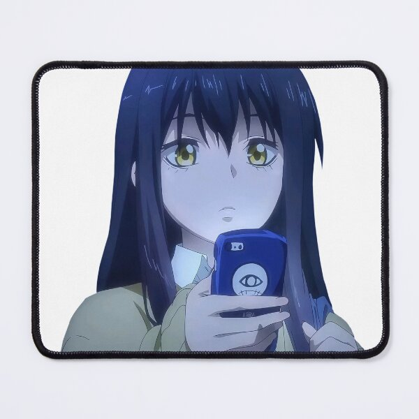 Item preview, Mieruko with her cell phone designed and sold by Roshi-Ganaro.