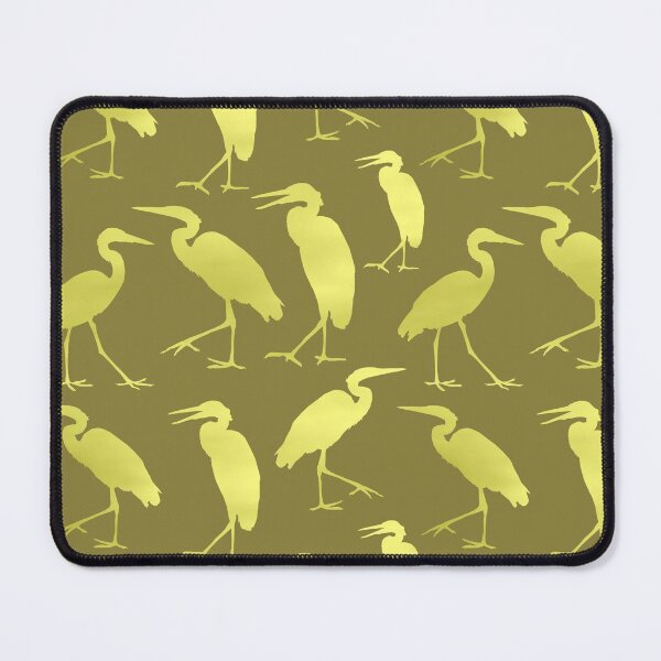 Item preview, Blue Heron Walking Gold Fill on Khaki Repeat 5748 designed and sold by Art in My Loft.