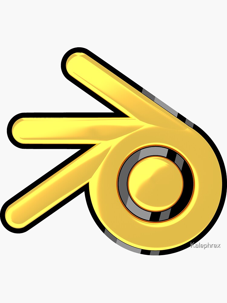"Blender Logo Gold" Sticker by Kalephrex Redbubble