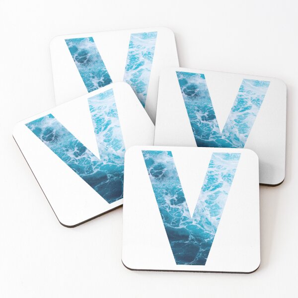 Item preview, Ocean Waves Letter V designed and sold by LiveAndGlow.