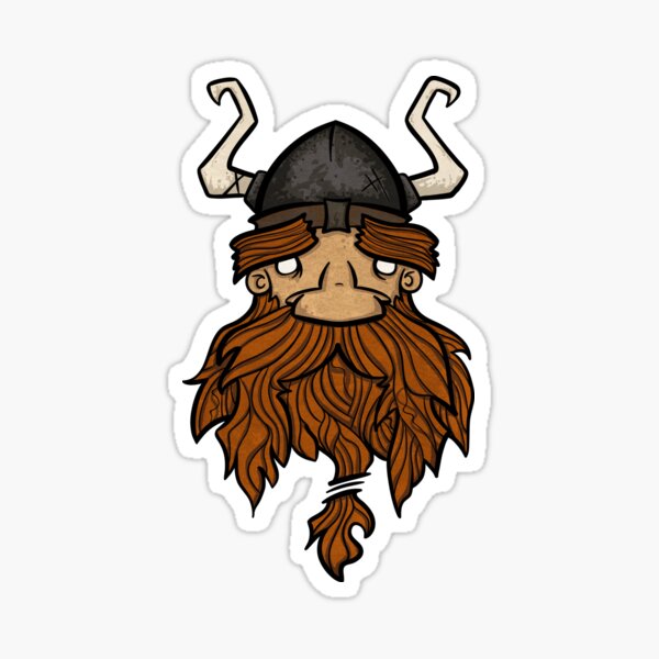 Sweet Nordic Brown Viking Sticker