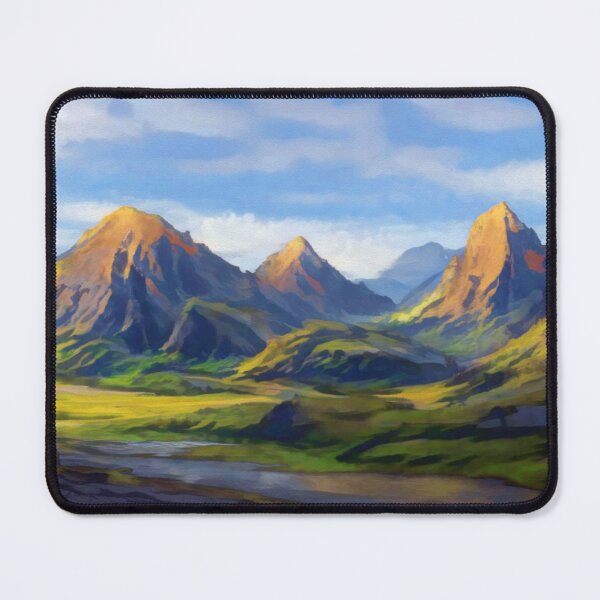 Item preview, Sunset on Mountains in the Valley Acrylic Painting by Marika Johnson designed and sold by MarikaJohnson.