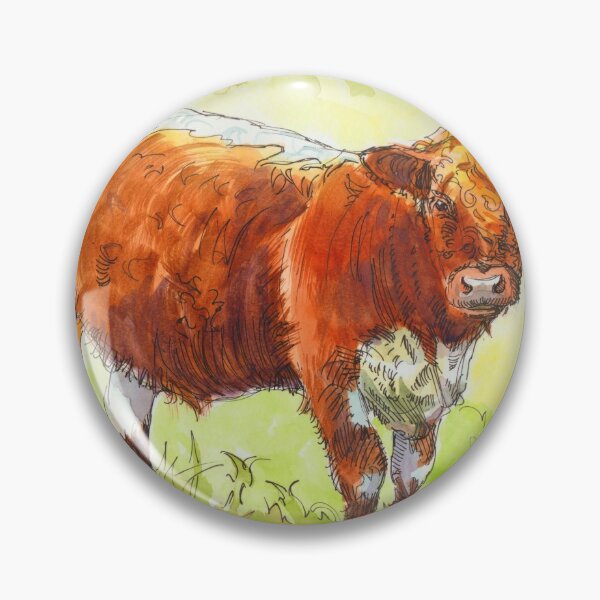 Artikelvorschau, Red Riggit Galloway Rindermalerei - rote Kuh mit weißem Streifen Aquarell entworfen und verkauft von MikeJory.