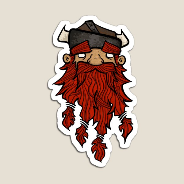 Sweet Nordic Red Viking Magnet