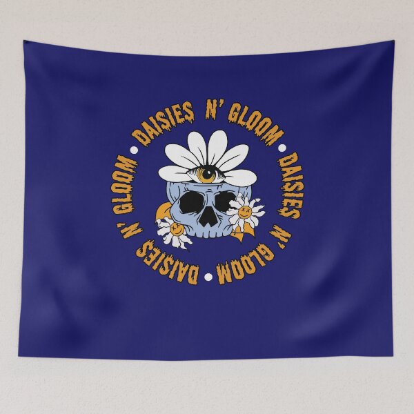 Item preview, Floral Blue Skull Gloom Cool Graphic designed and sold by PryzmSquirrel.
