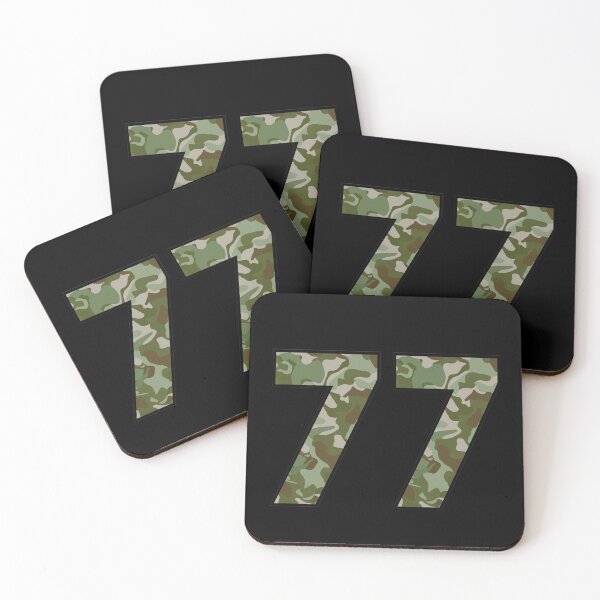 Item preview, Army Camo Number Seventy-seven Veteran Lucky Number 77 designed and sold by Urosek.