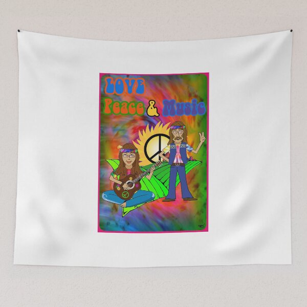 Item preview, Love, Peace & Music  designed and sold by oldrockerdudes.