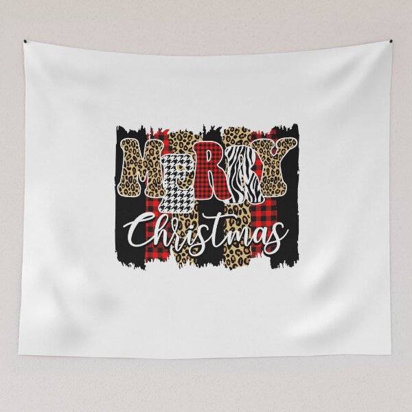 Item preview, Merry Christmas Cheetah and Buffalo Plaid Paint Design designed and sold by eham93.