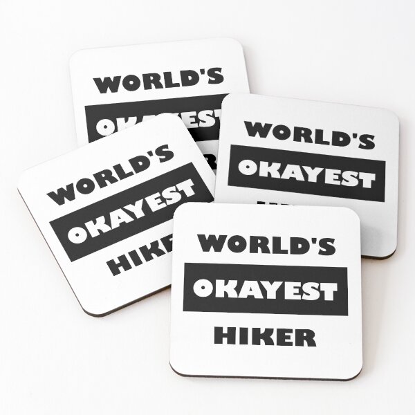 Item preview, Funny World's okayest Hiker - block black and white funny hiking saying designed and sold by Deegital18.