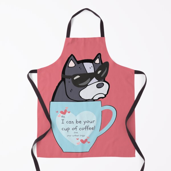 Item preview, Cute Coffee and Dog in Blue Mug designed and sold by Rainbows Rock.