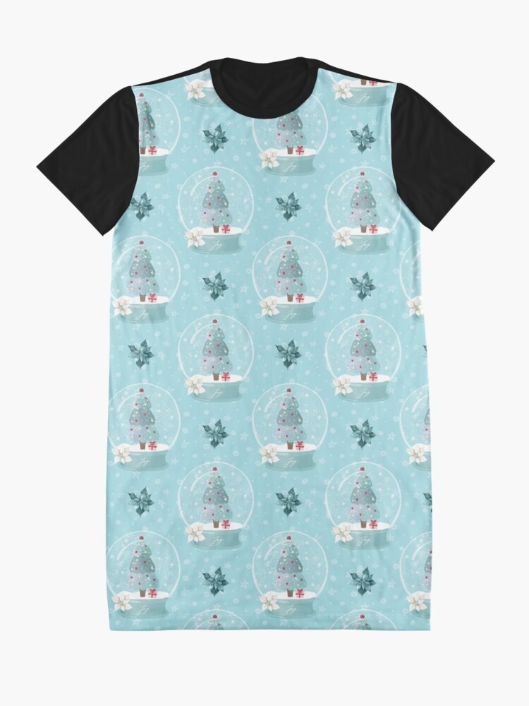 Vista alternativa de Vestido camiseta Globos de nieve de Navidad azul - Navidad
