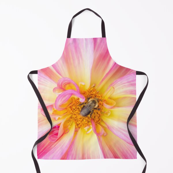 Item preview, Bumblebee Pink Yellow Dahlia Flower Macro Photo for Gardeners designed and sold by Caitlin Cahill.