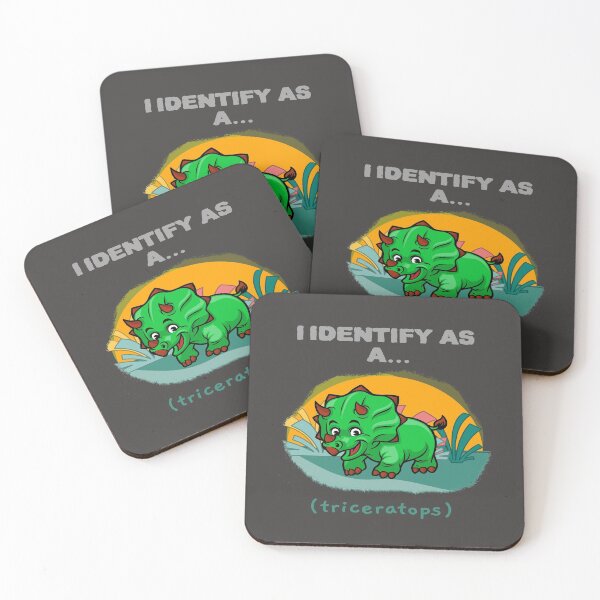 Item preview, I Identify As a Triceratops Funny Dinosaur T-shirts Dinosaur Stickers designed and sold by LMcDs.