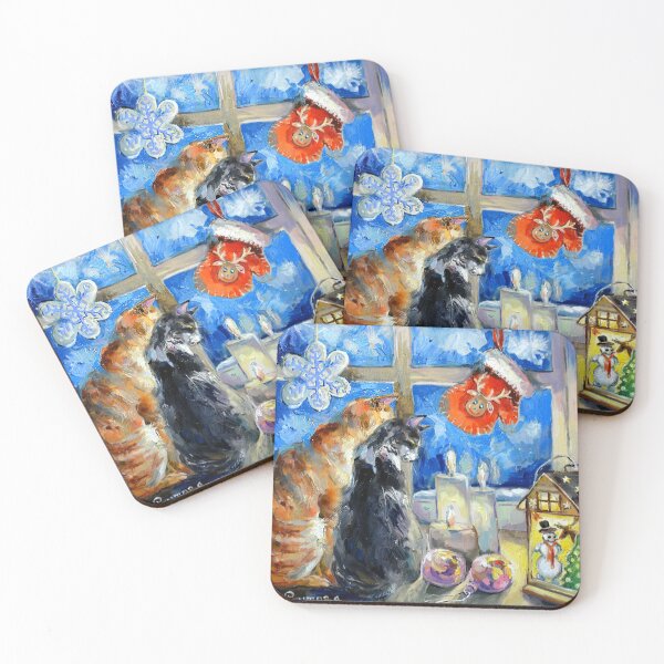 Artikelvorschau, Ein Geschenk für Weihnachten und Silvester. Ein schönes Bild mit Katzen. entworfen und verkauft von Elena Reutova.