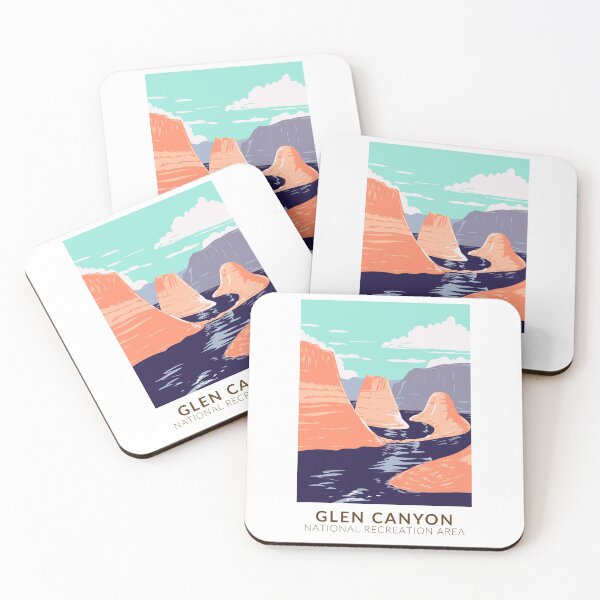 Aperçu de l'œuvre Zone de loisirs nationale de Glen Canyon Réflexion Canyon Vintage créée et vendue par KrisSidDesigns.