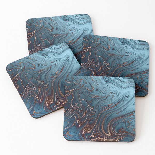 Item preview, Dark Blue Liquid Texture With Golden Traces designed and sold by Inez-kemmy.