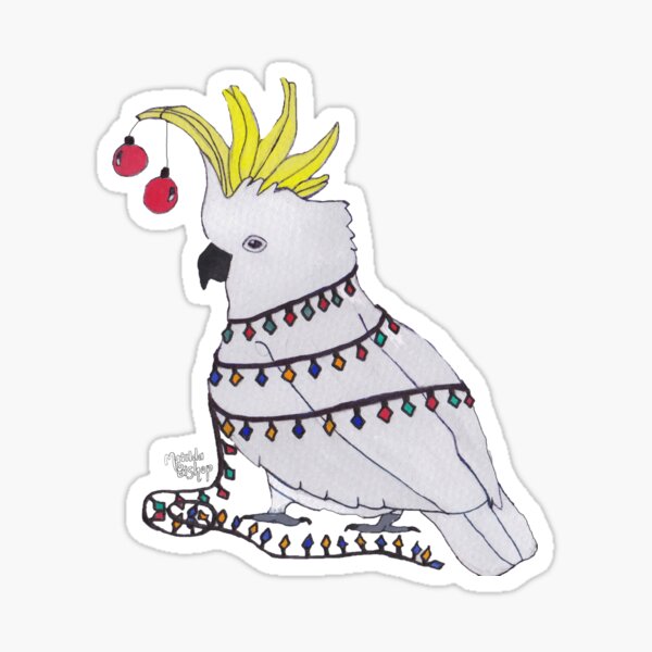 Christmas Cockatoo Sticker