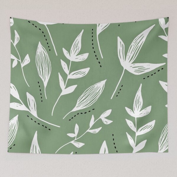 Item preview, Floral Wallpaper - Green designed and sold by Timeknights.