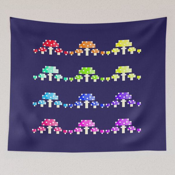 Item preview, Little Pixel Poisonous Rainbow Mushrooms designed and sold by rin3d .