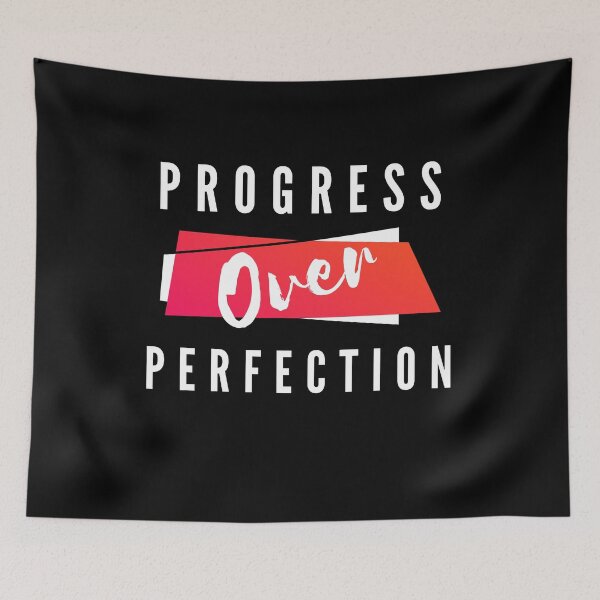 Item preview, Progress Over Perfection, Motivational Slogan designed and sold by Lekrock.