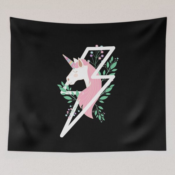 Item preview, Colorful Floral Unicorn Within Lightning Thunder Storm - Unicorn Thunder designed and sold by lodarohit.